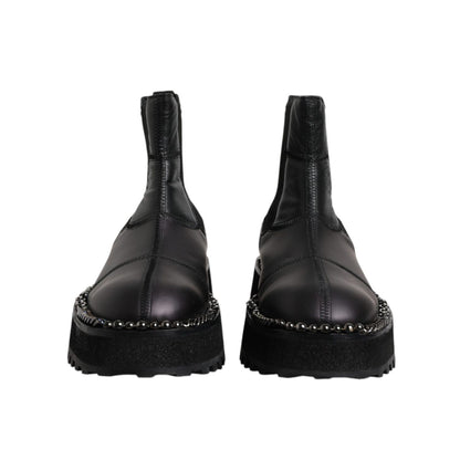 Dolce & Gabbana Black Chelsea Boots Leather Slip On Shoes