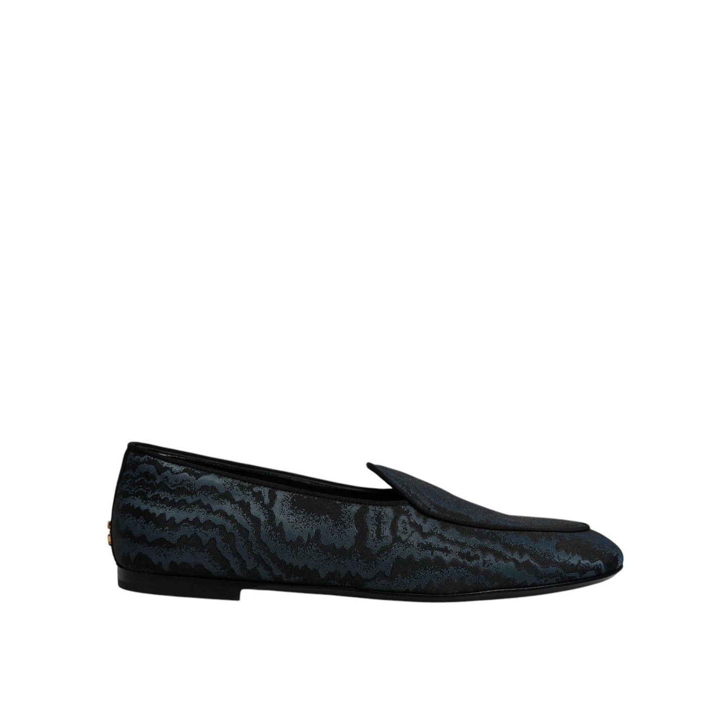 Dolce & Gabbana Blue Black Flats Men Loafers Dress Shoes