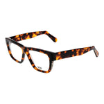 GCDS Brown Unisex Glasses Frame in acetate, full-rim rectangle style with demo plastic lenses, size 54-15-145.