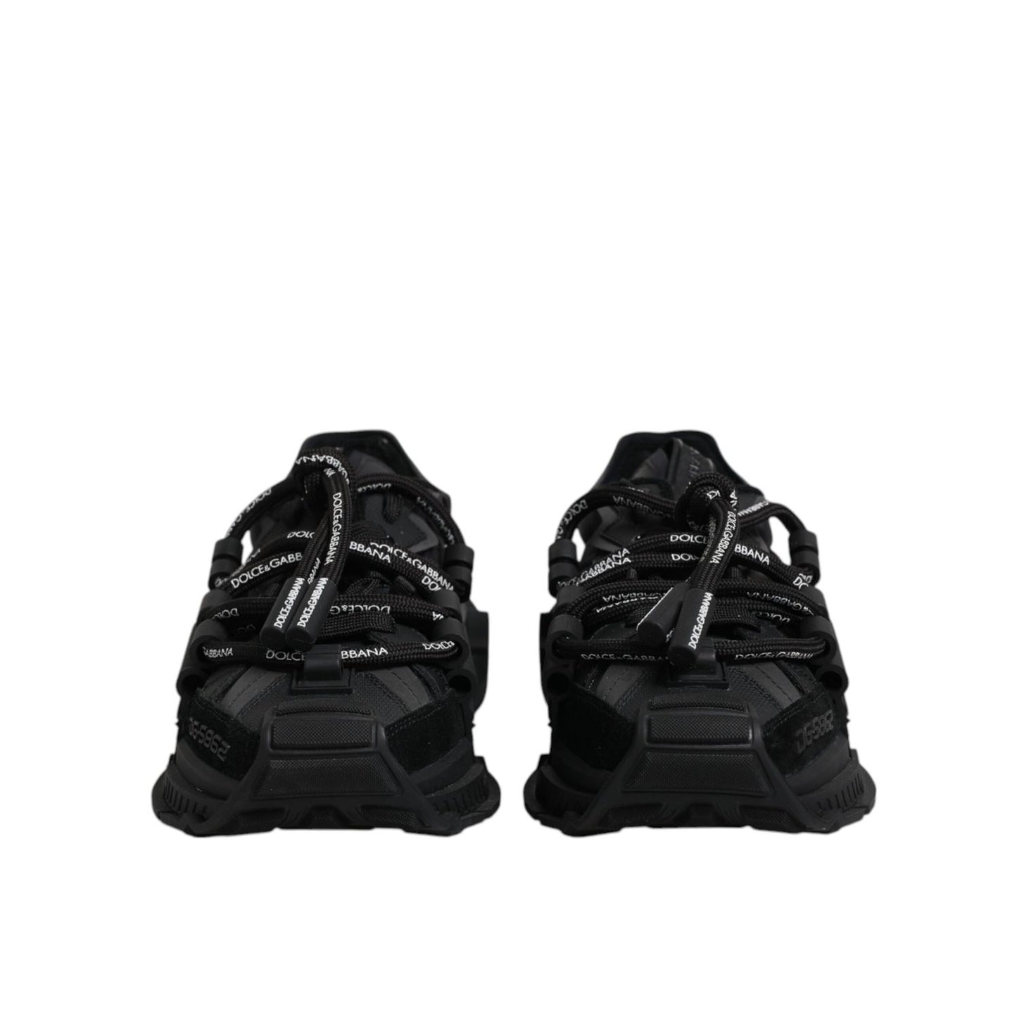 Dolce & Gabbana Black Low Top Space Lace Up Sneakers Shoes