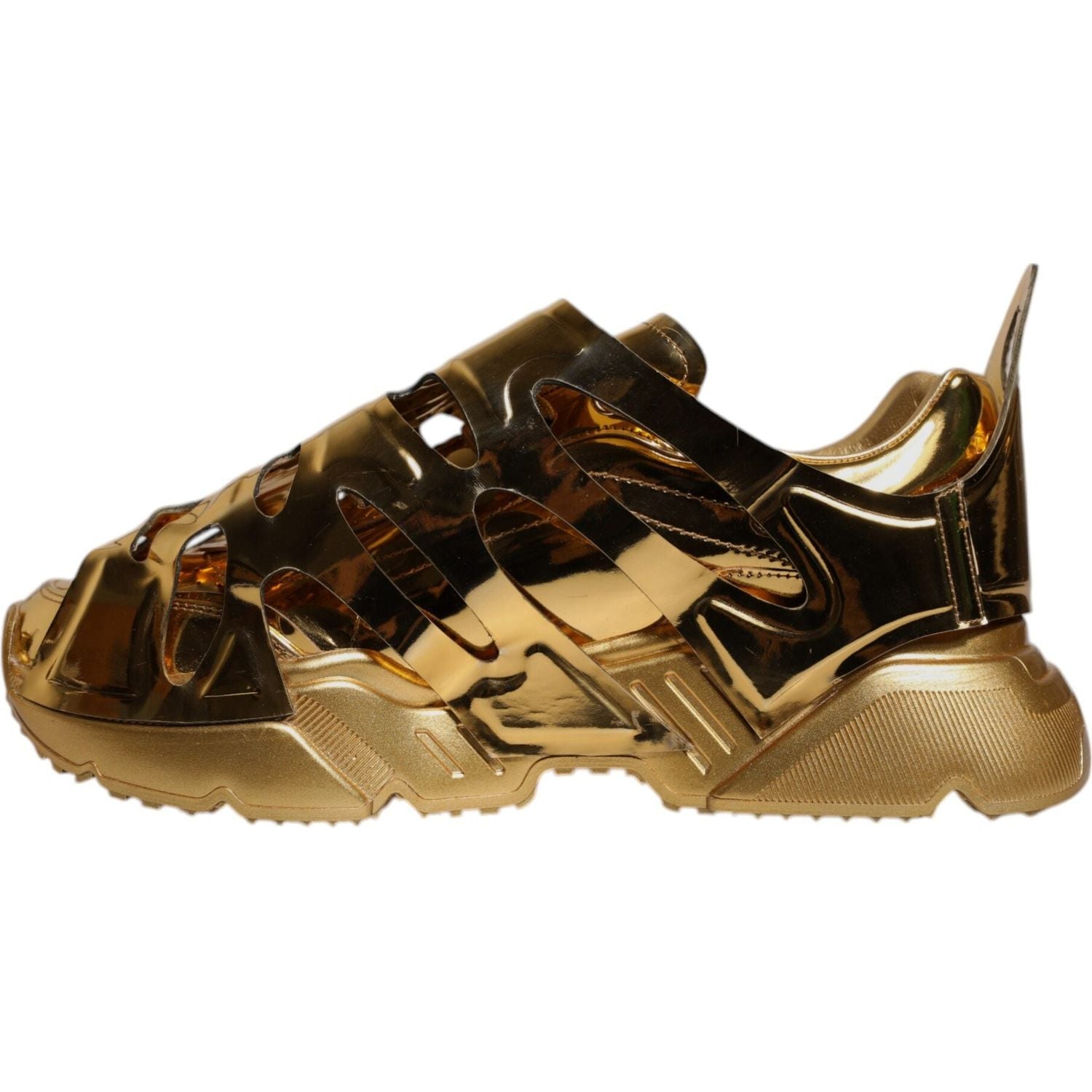 Dolce & Gabbana Gold Daymaster Leather Low Top Sneakers Shoes