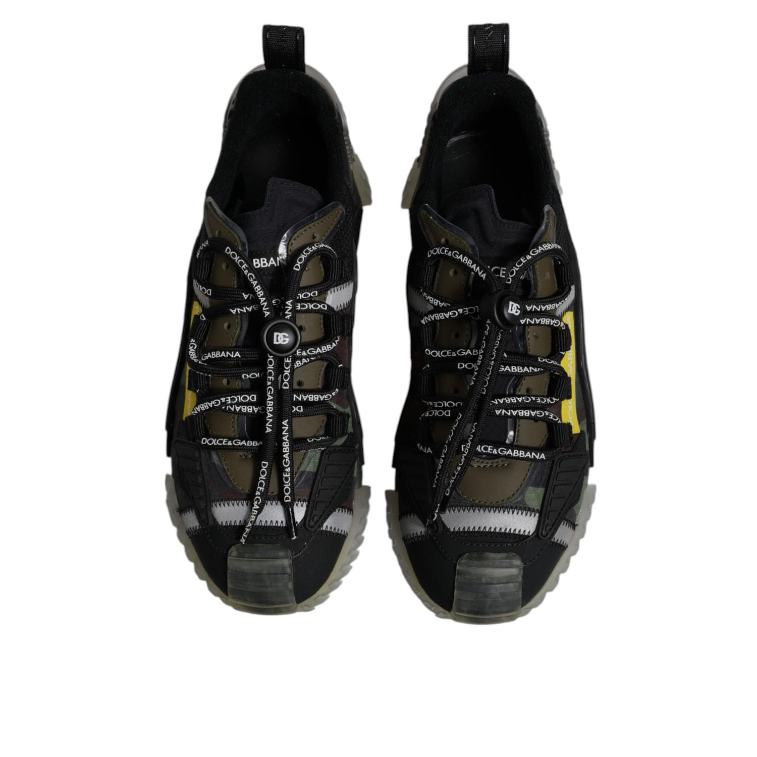Dolce & Gabbana Black Green Camo NS1 Low Top Sneakers Shoes