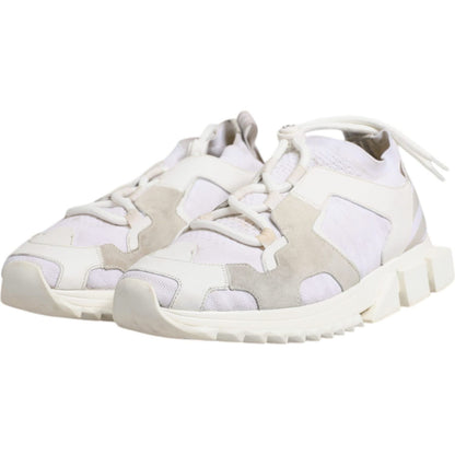 Dolce & Gabbana White Mesh Sorrento Trekking Sneakers Shoes