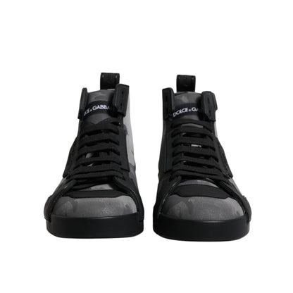 Dolce & Gabbana Multicolor Camouflage High Top Sneakers Shoes