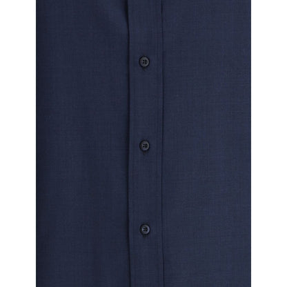 Brunello Cucinelli Blue Cotton Shirt
