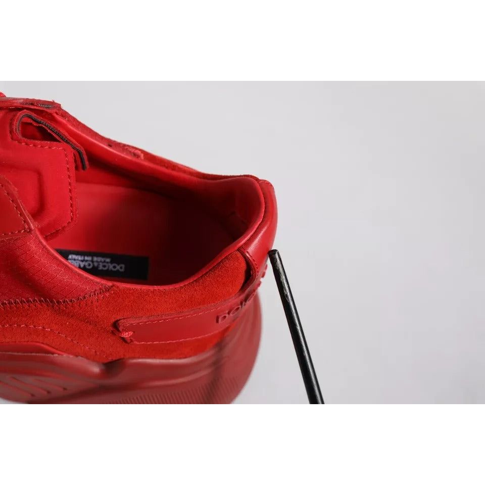 Dolce & Gabbana Red Leather Daymaster Low Top Sneakers Shoes