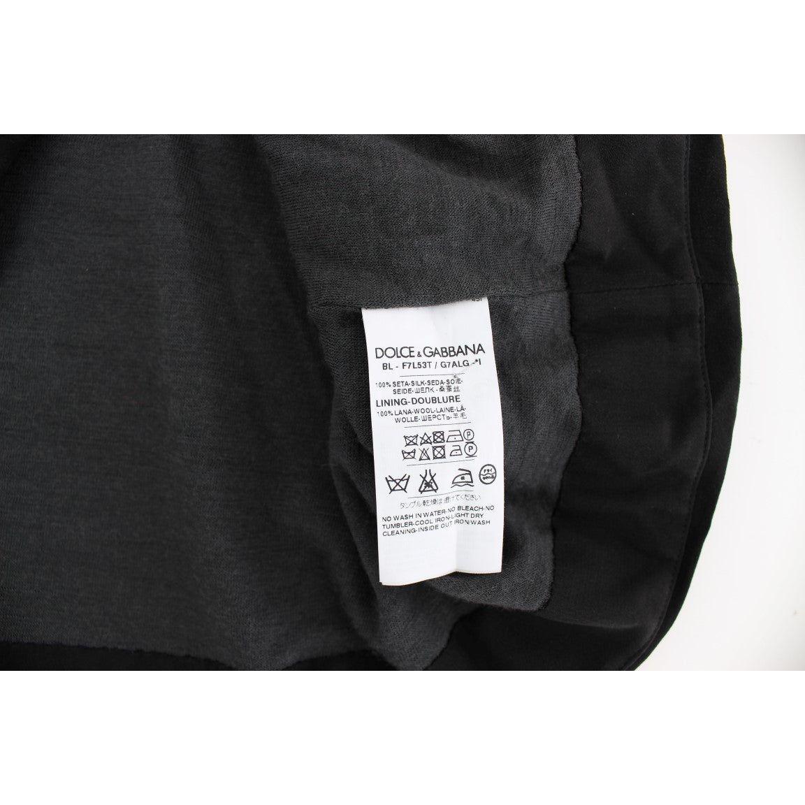 Dolce & Gabbana Black Key Floral Print Silk Blouse Top