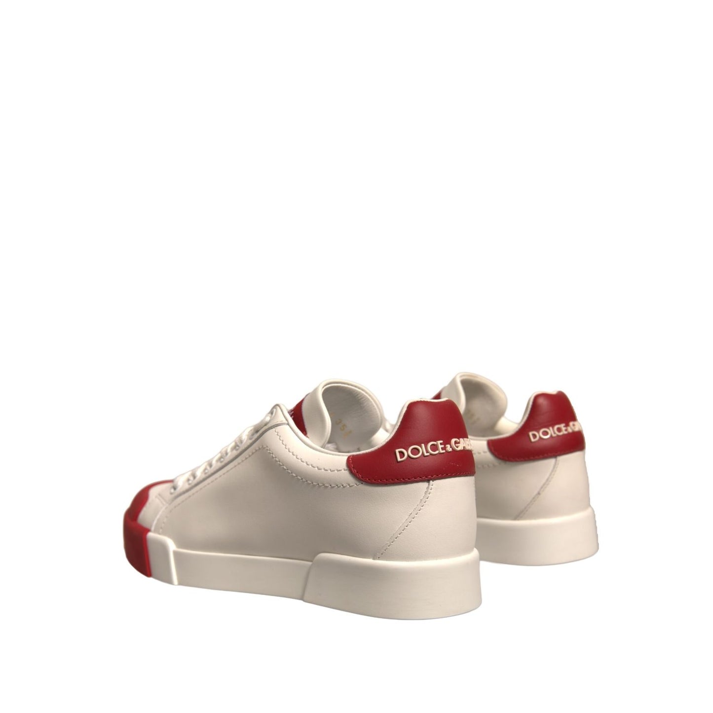 Dolce & Gabbana Shoes White Leather Logo Portofino Sneakers