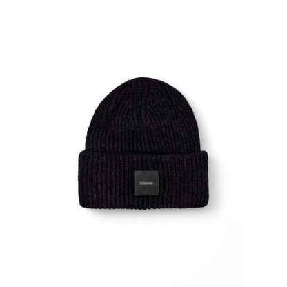 Calvin Klein Black Alpaca Leather Cap (Baseball Hat) - ribbed beanie showcasing comfort and warmth with Calvin Klein logo