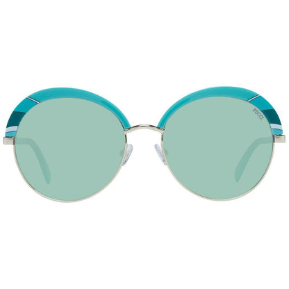 Emilio Pucci Turquoise Metal & Plastic Sunglasses