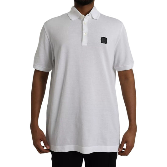 Dolce & Gabbana White Logo Collared Short Sleeve T-shirt TSH851890-58