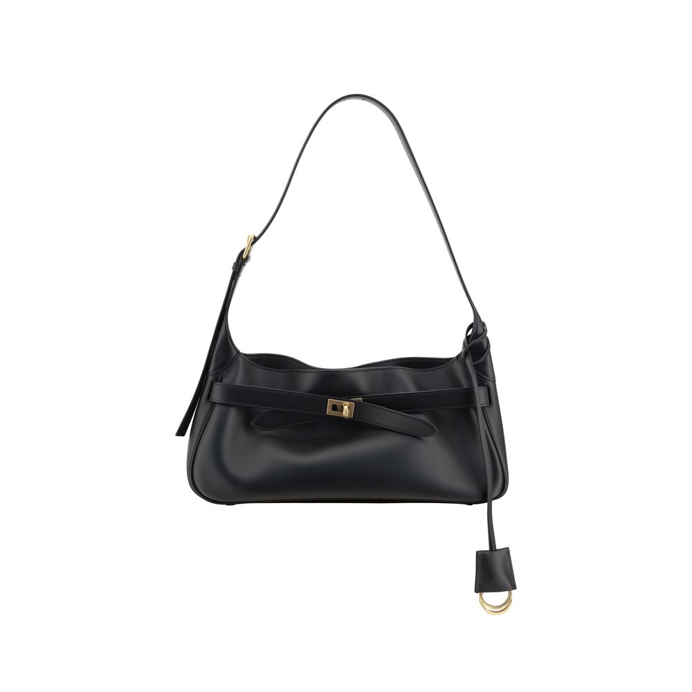 Balenciaga Black Calf Leather Bos Taurus Shoulder Bag