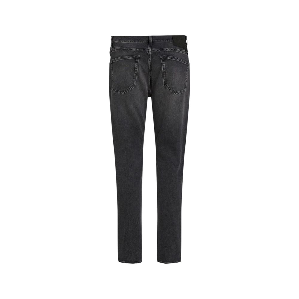 Back view of Calvin Klein Jeans Black Cotton Skinny Jeans showcasing slim straight fit and modern style.
