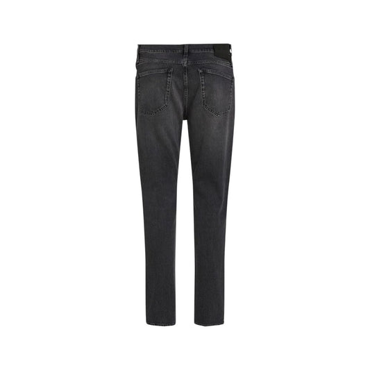 Back view of Calvin Klein Jeans Black Cotton Skinny Jeans showcasing slim straight fit and modern style.