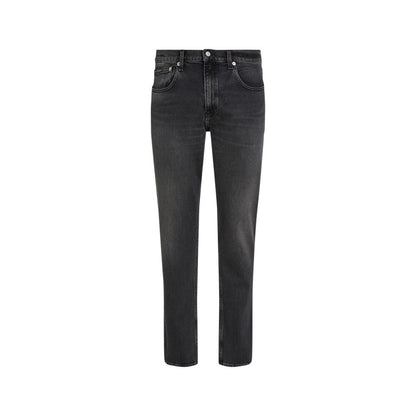 Calvin Klein Jeans Black Cotton Skinny Jeans, slim straight fit, men's casual fashion with stretch for comfort and urban style.