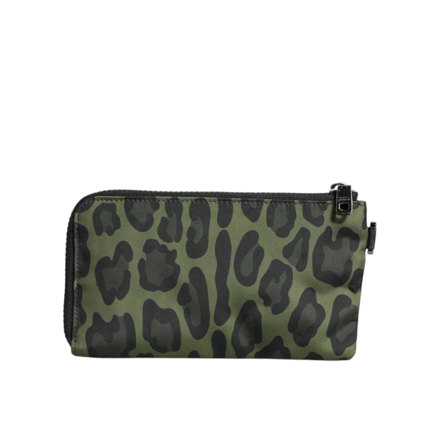 Dolce & Gabbana Green Leopard Leather Logo Plaque Multifunctional Kit Bag