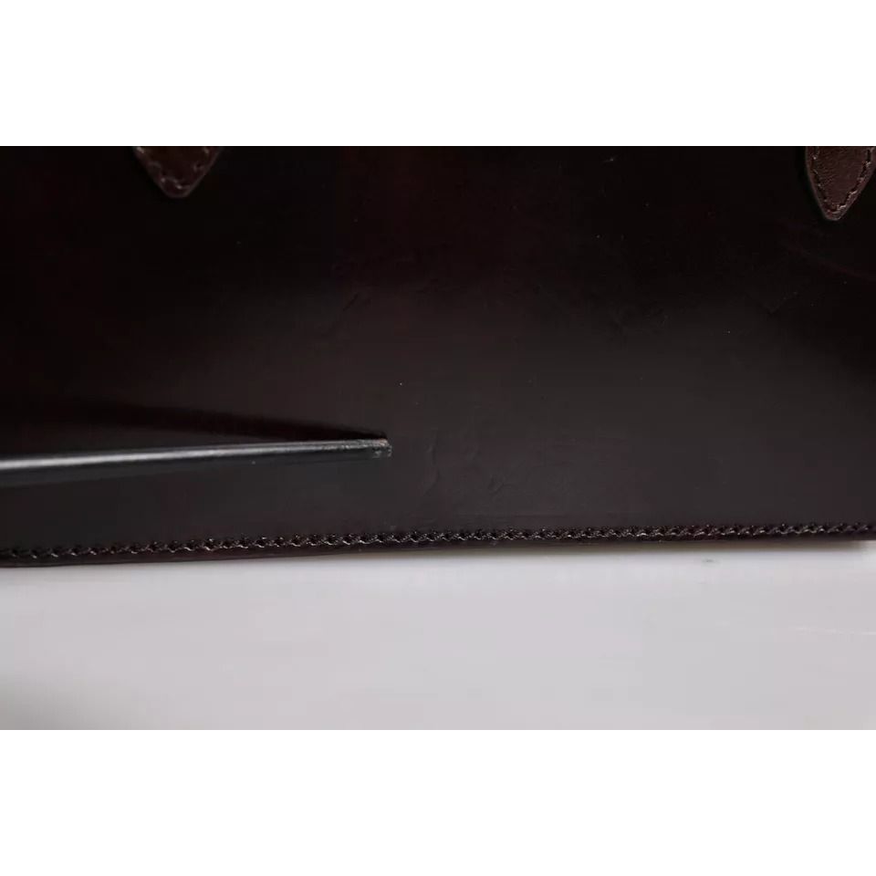 Dolce & Gabbana Maroon Horse Leather Logo Plaque Mini Crossbody Bag