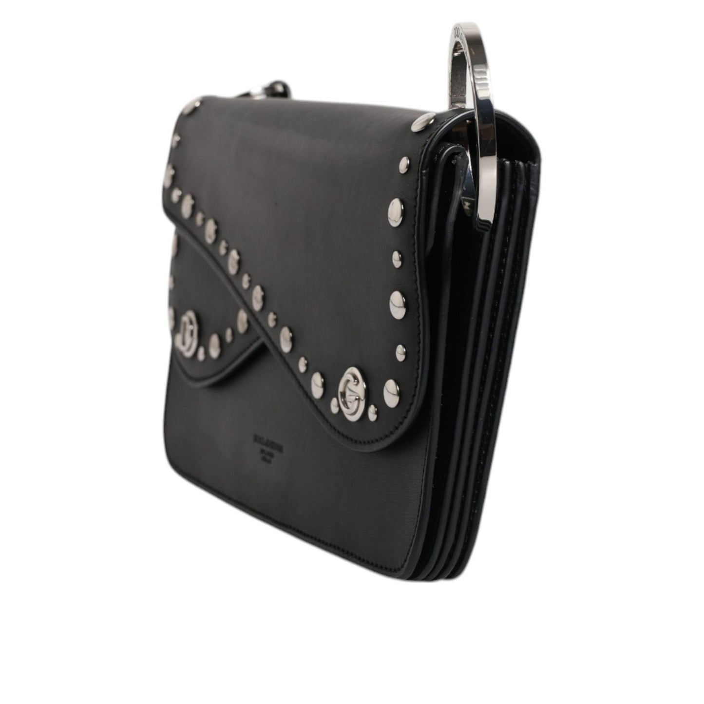 Dolce & Gabbana Black Small Leather Studded Shoulder Crossbody Bag