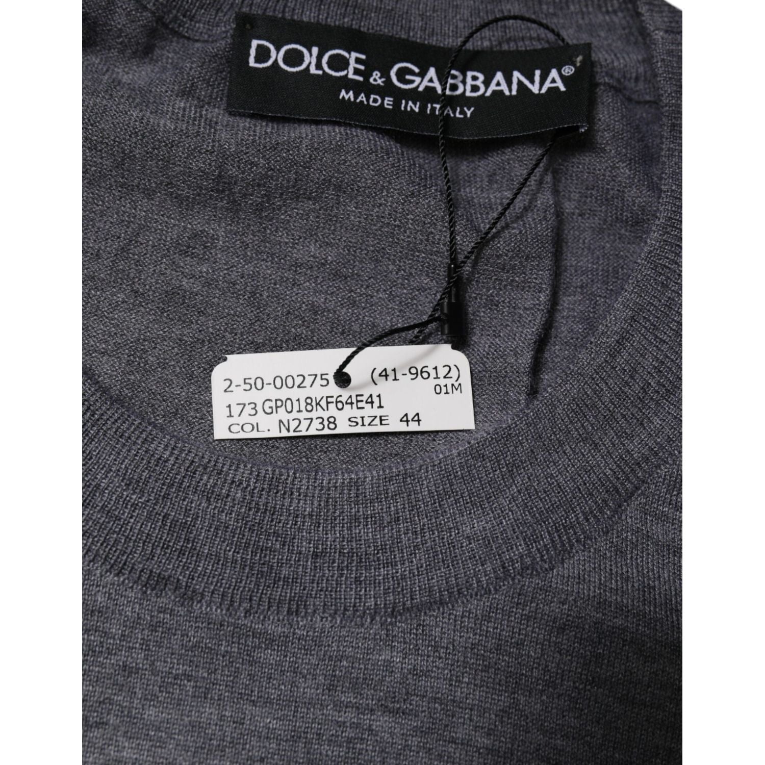 Dolce & Gabbana Gray Cashmere Crew Neck Pullover Sweater