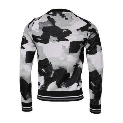 Dolce & Gabbana Multicolor Camouflage Crew Neck Men Pullover Sweater