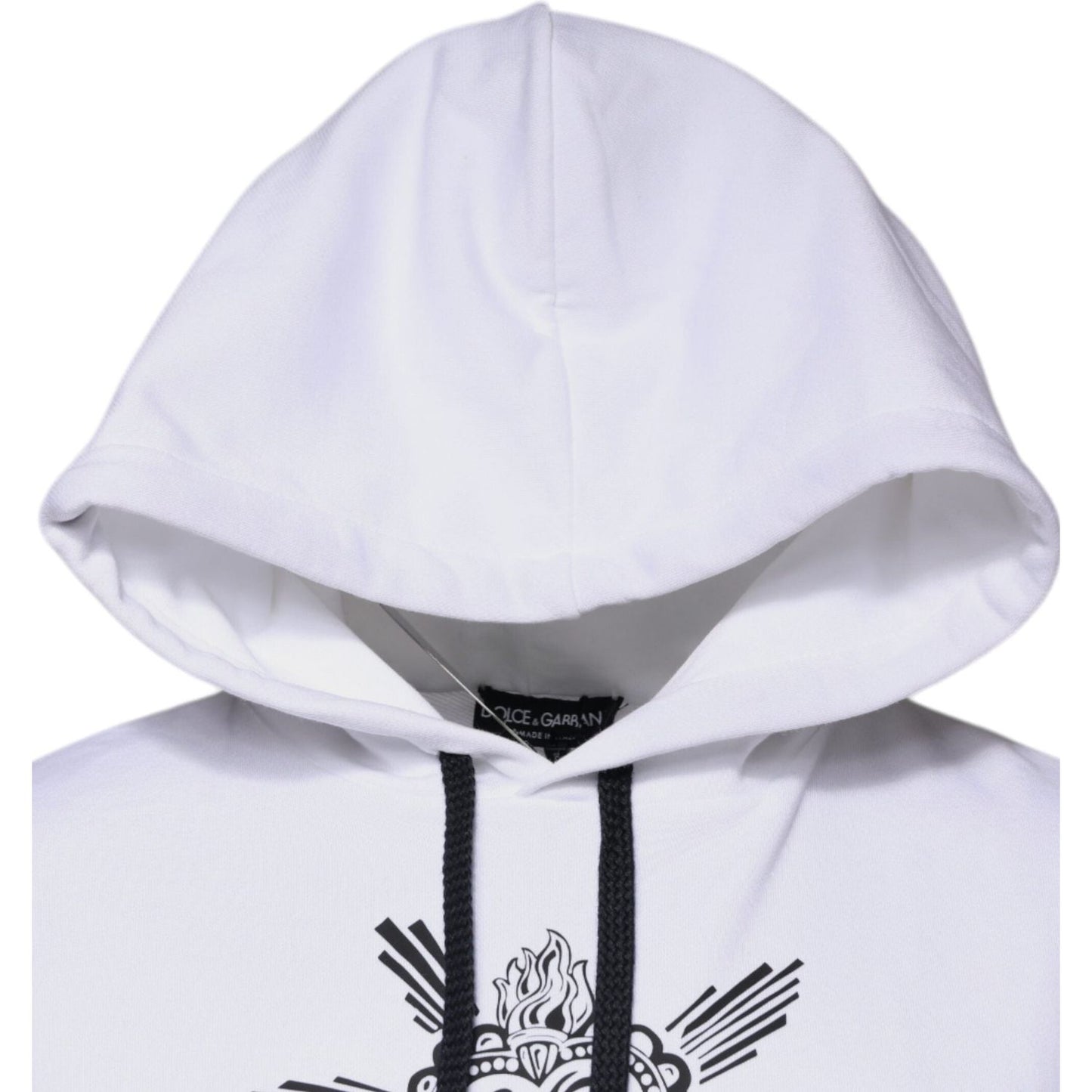 Dolce & Gabbana White Sacred Heart Hooded Sweatshirt Sweater