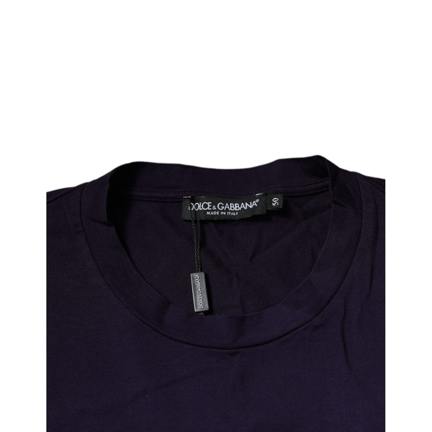 Dolce & Gabbana Purple DG Logo Cotton Crew Neck T-shirt