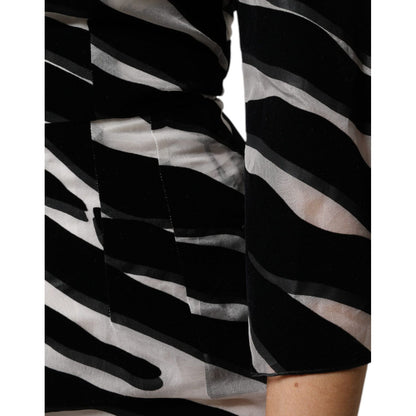 Dolce & Gabbana Black White Zebra A-line Sheath Mini Dress