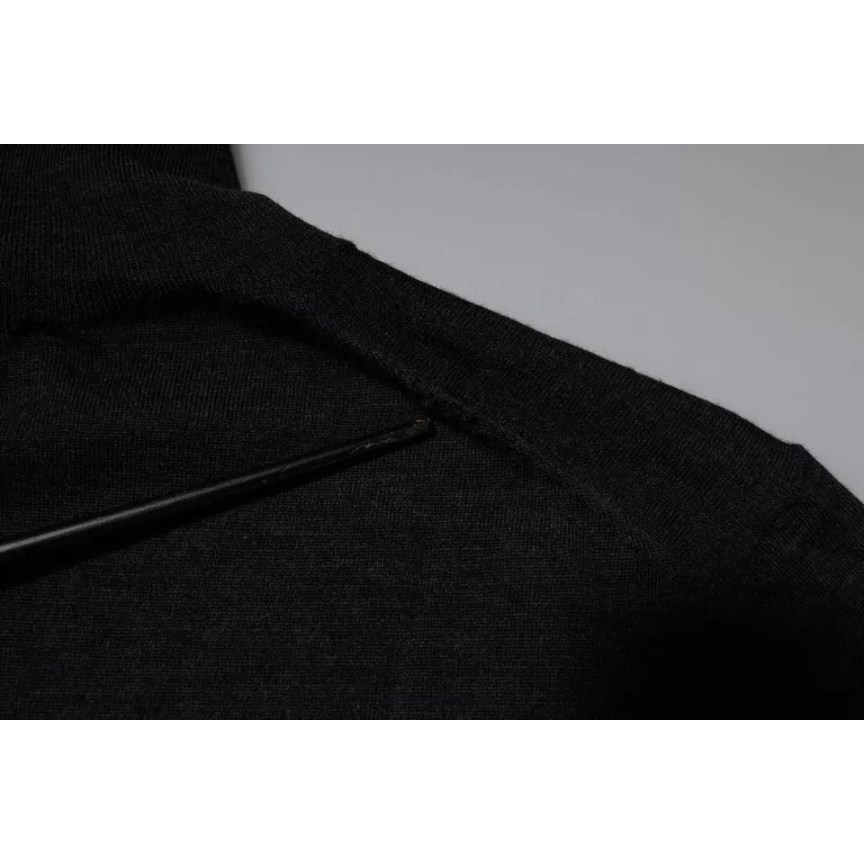 Dolce & Gabbana Black Wool Turtleneck Pullover Sweater