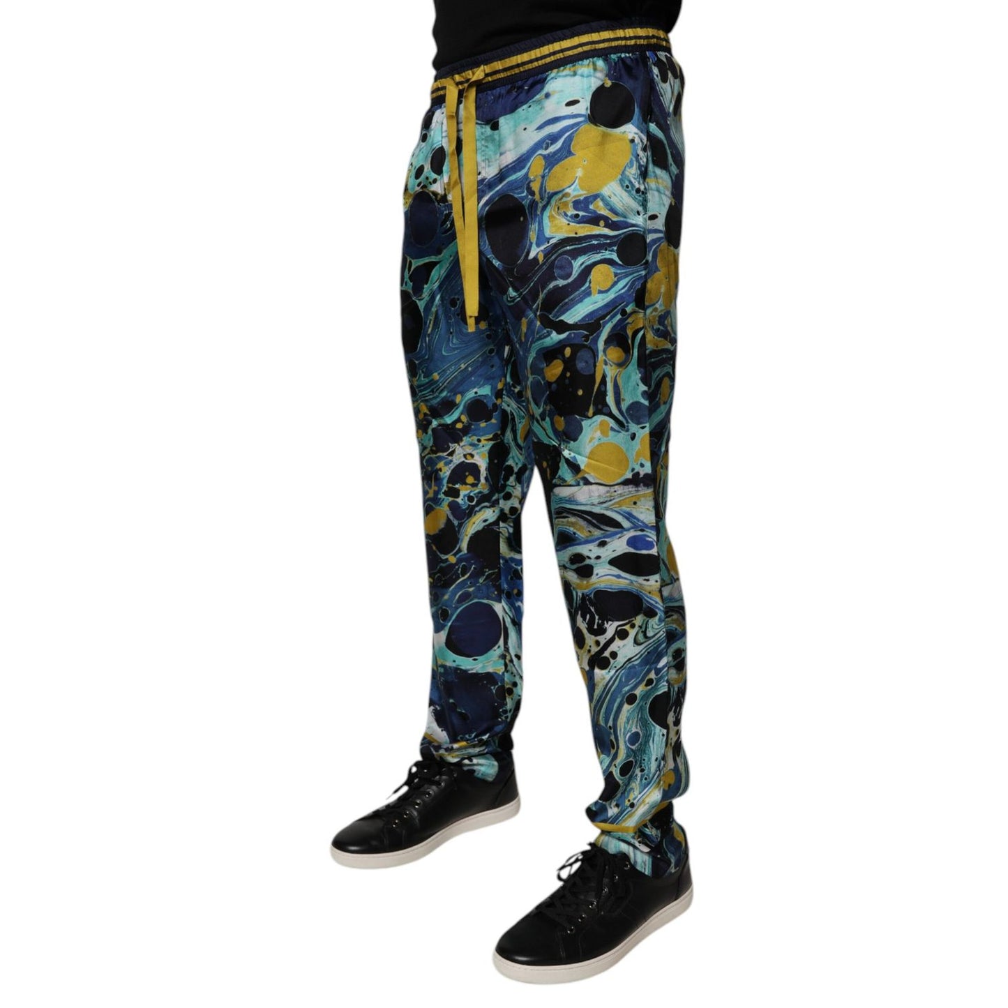 Dolce & Gabbana Multicolor Marble Print Jogger Sweatpants Pants