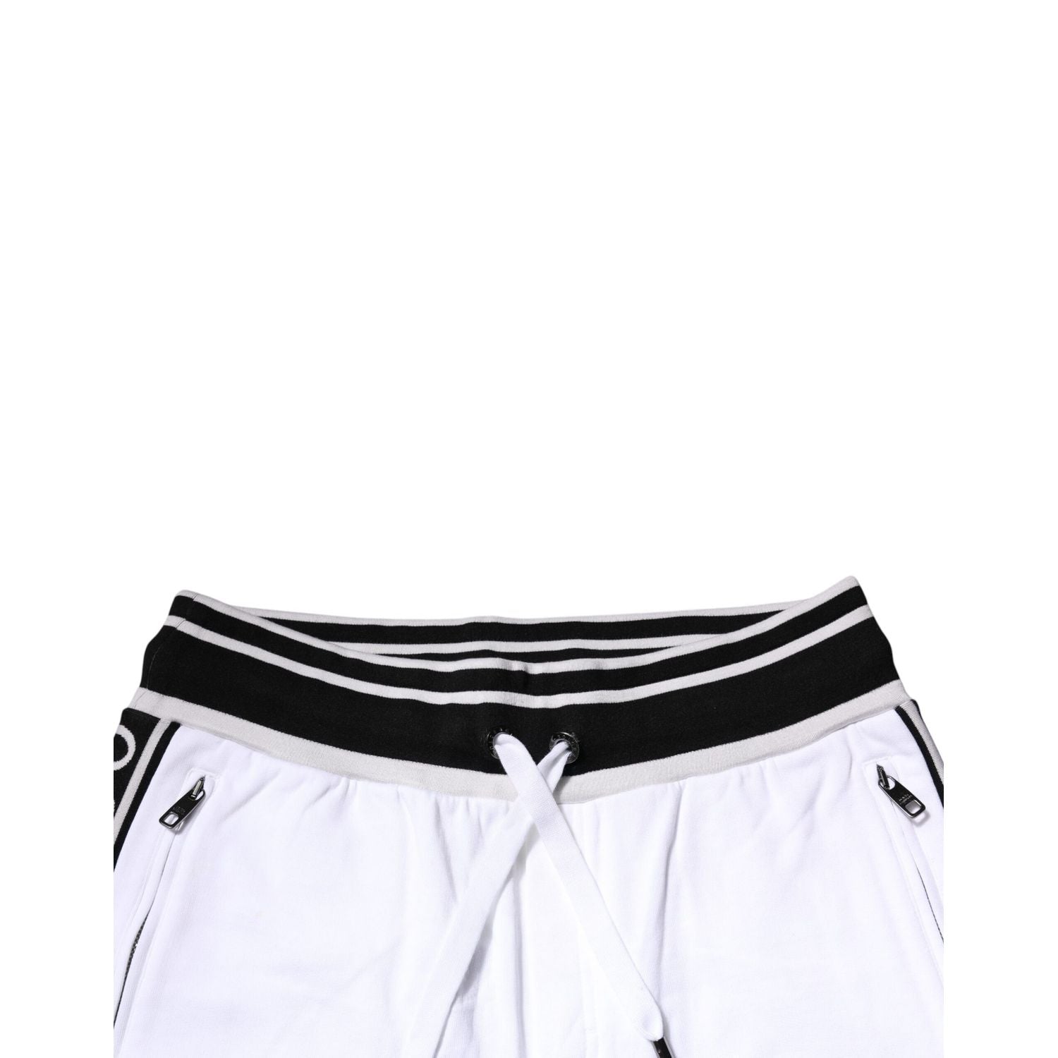 Dolce & Gabbana White Stripe Cotton DG King Bermuda Shorts