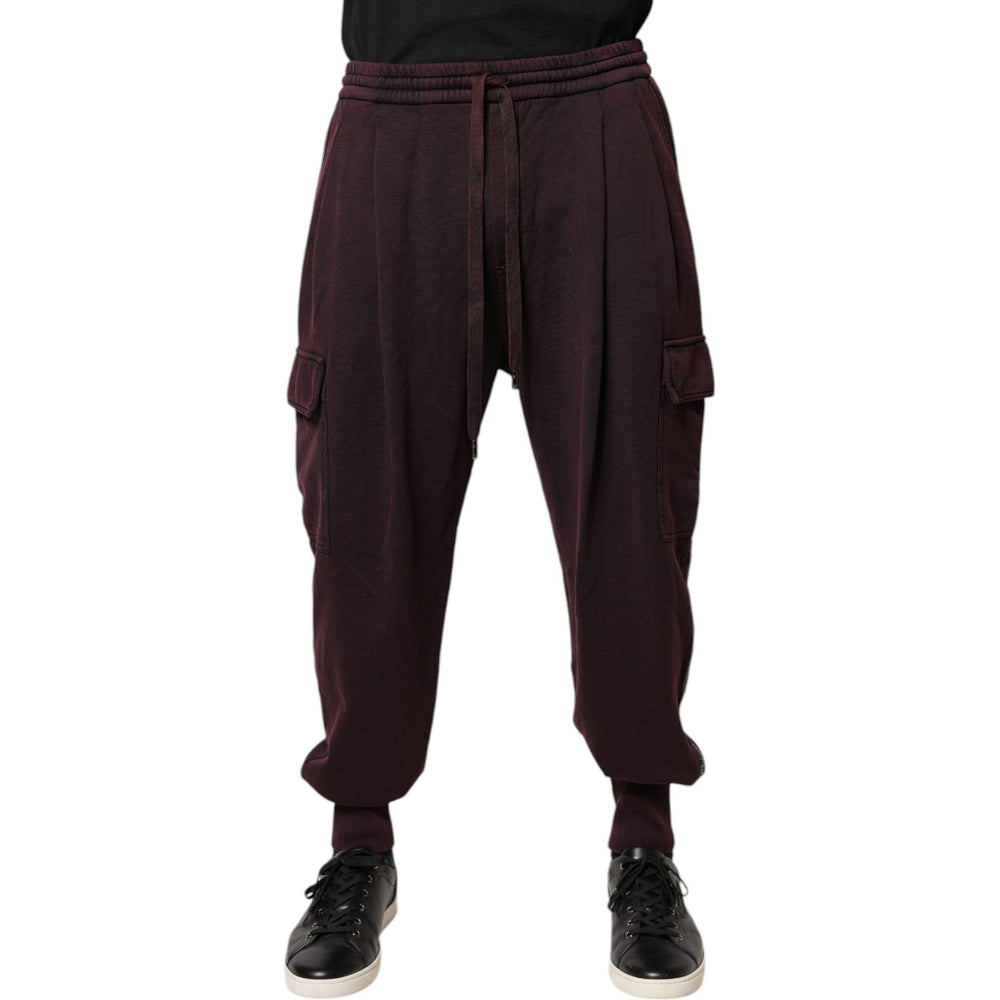 Dolce & Gabbana Dark Violet Cotton Cargo Jogger Pants PAN76024-52