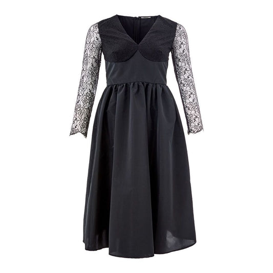 Lardini Elegant Black Polyester Dress Lardini Dark Slate Gray