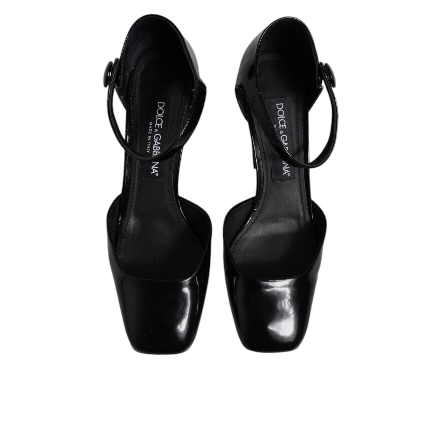 Dolce & Gabbana Black Leather Jackie Ankle Strap Sandals Shoes