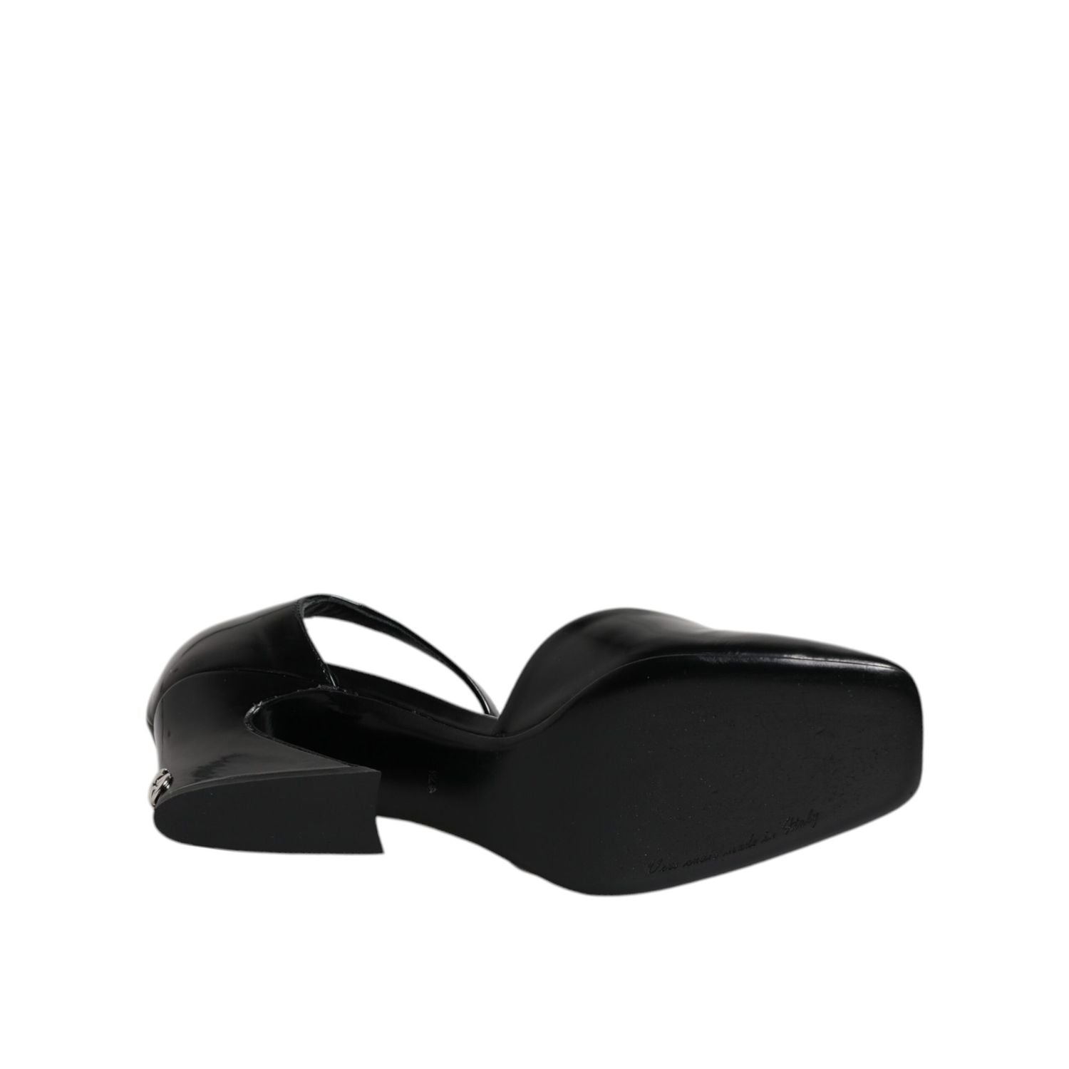 Dolce & Gabbana Black Leather Jackie Ankle Strap Sandals Shoes