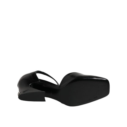 Dolce & Gabbana Black Leather Jackie Ankle Strap Sandals Shoes