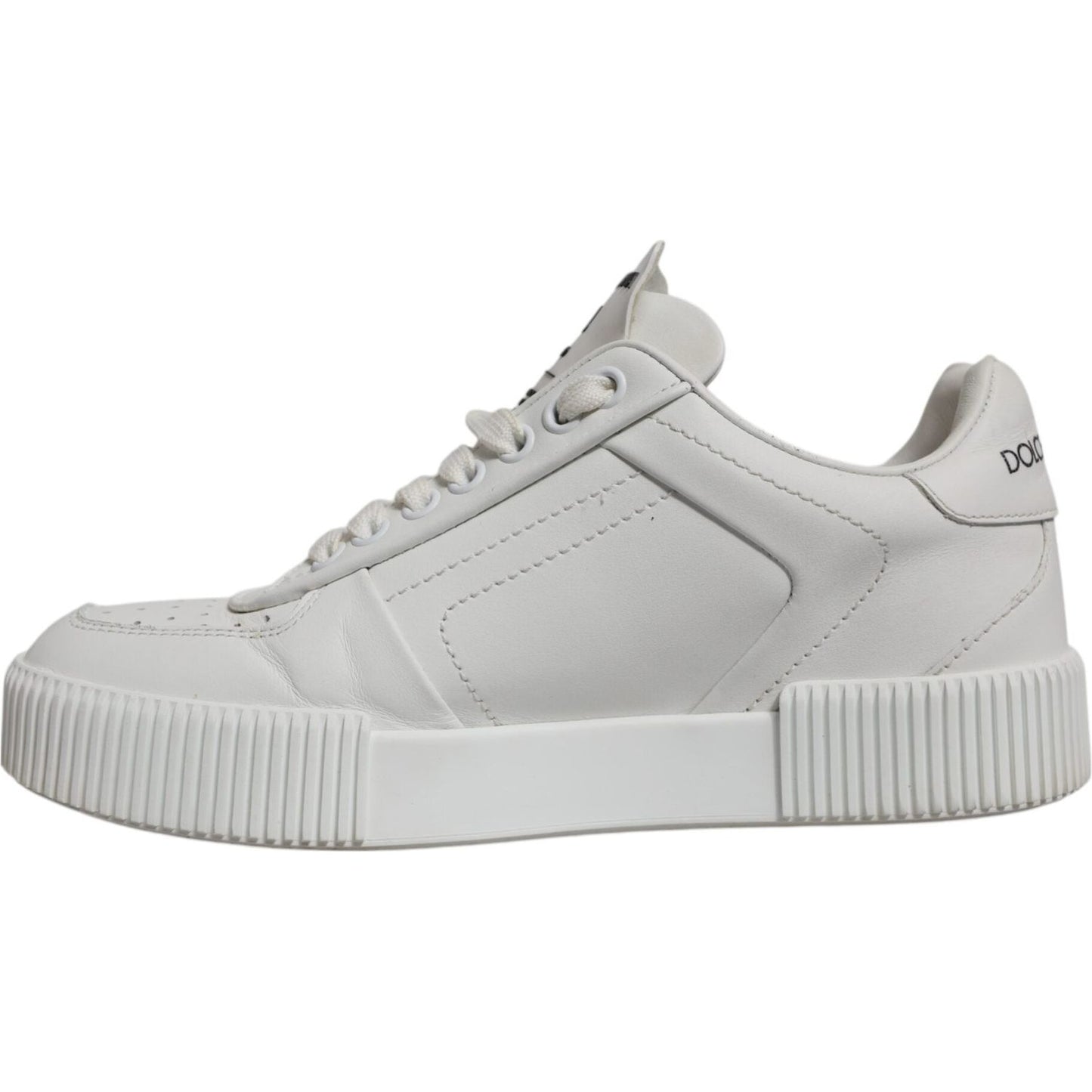 Dolce & Gabbana White Miami Leather Low Top Sneakers Shoes