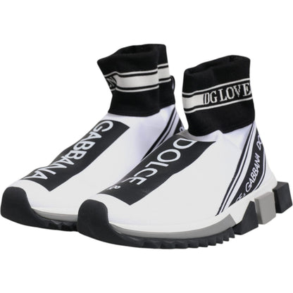 Dolce & Gabbana White Black Sorrento Socks Sneakers Shoes