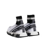 Dolce & Gabbana White Black Sorrento Socks Sneakers Shoes LA12291-40