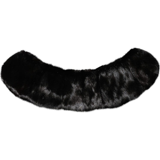 Dolce & Gabbana Black Fur Shawl Neck Wrap Cover Collar Scarf MS7116-40