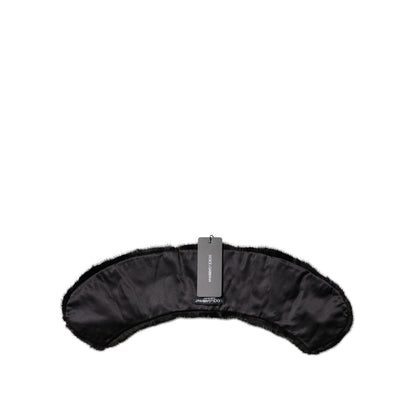Dolce & Gabbana Black Fur Shawl Neck Wrap Cover Collar Scarf