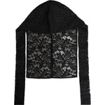 Dolce & Gabbana Black Floral Lace Whole Head Wrap Hat HAT9753-58