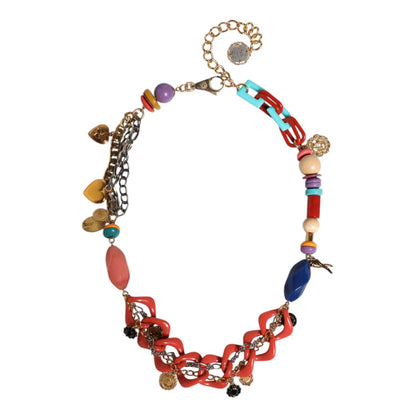 Dolce & Gabbana Multicolor Embellished Waist Chain Belt
