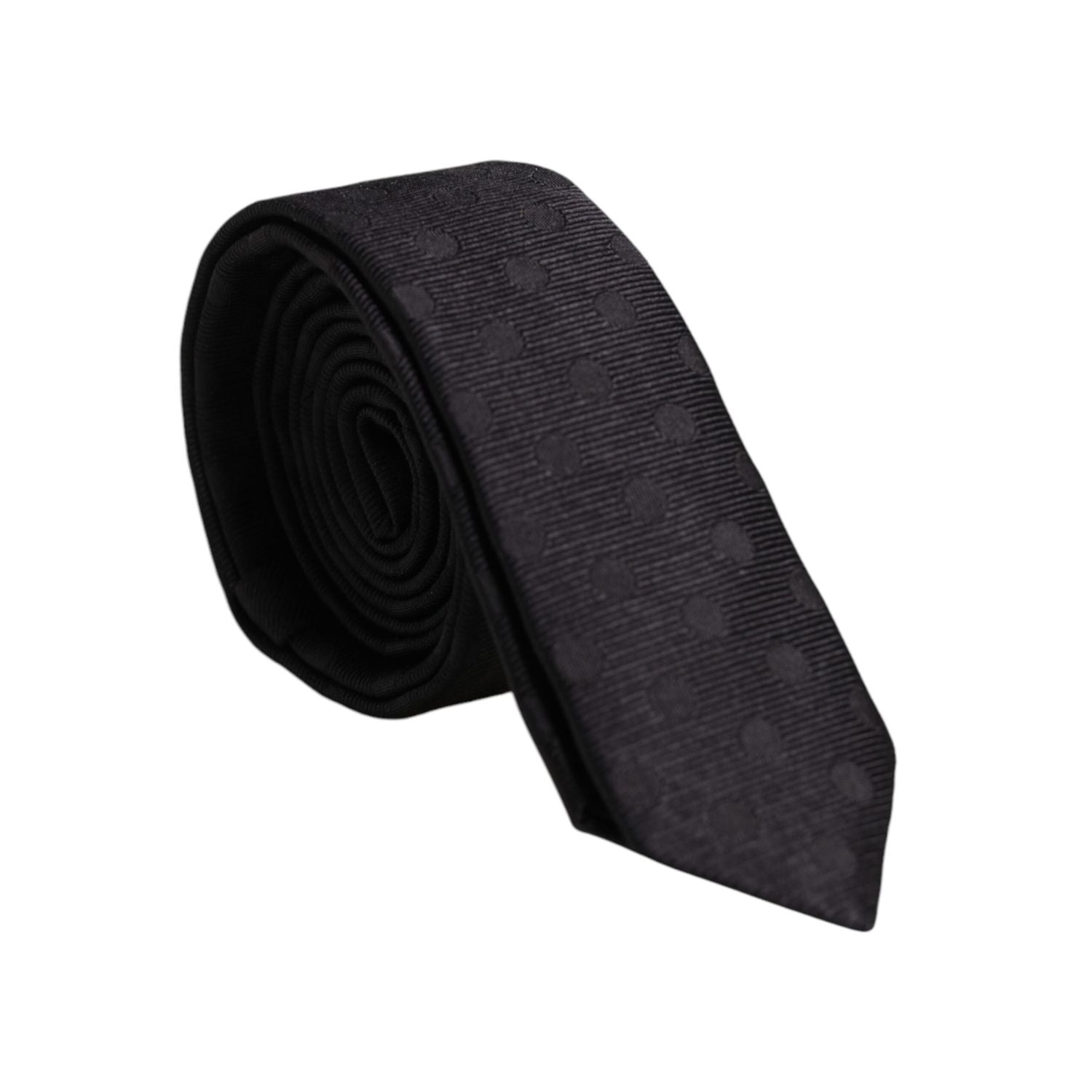 Dolce & Gabbana Black Circles Silk Adjustable Necktie Tie