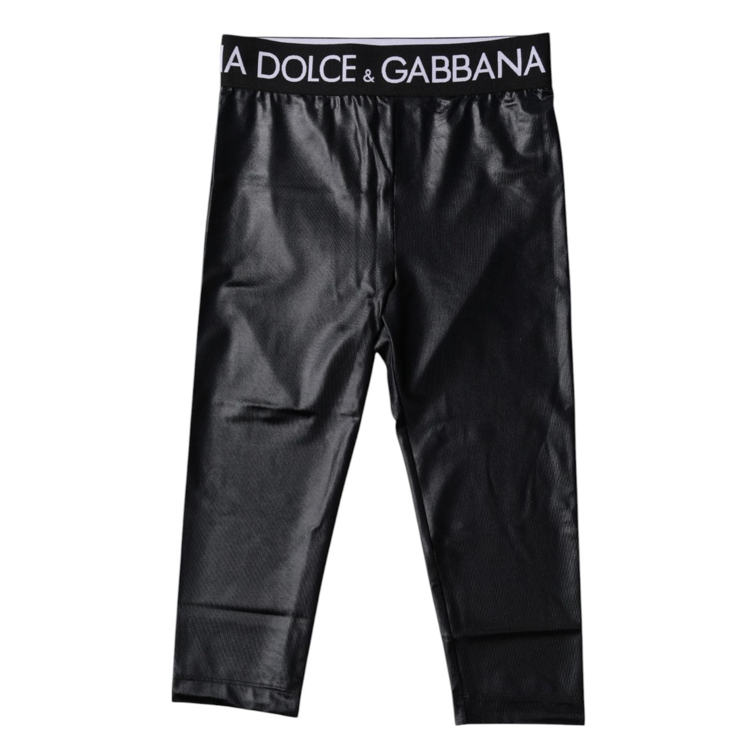 Dolce & Gabbana Black Logo Nylon Cropped Tights Pants Underwear