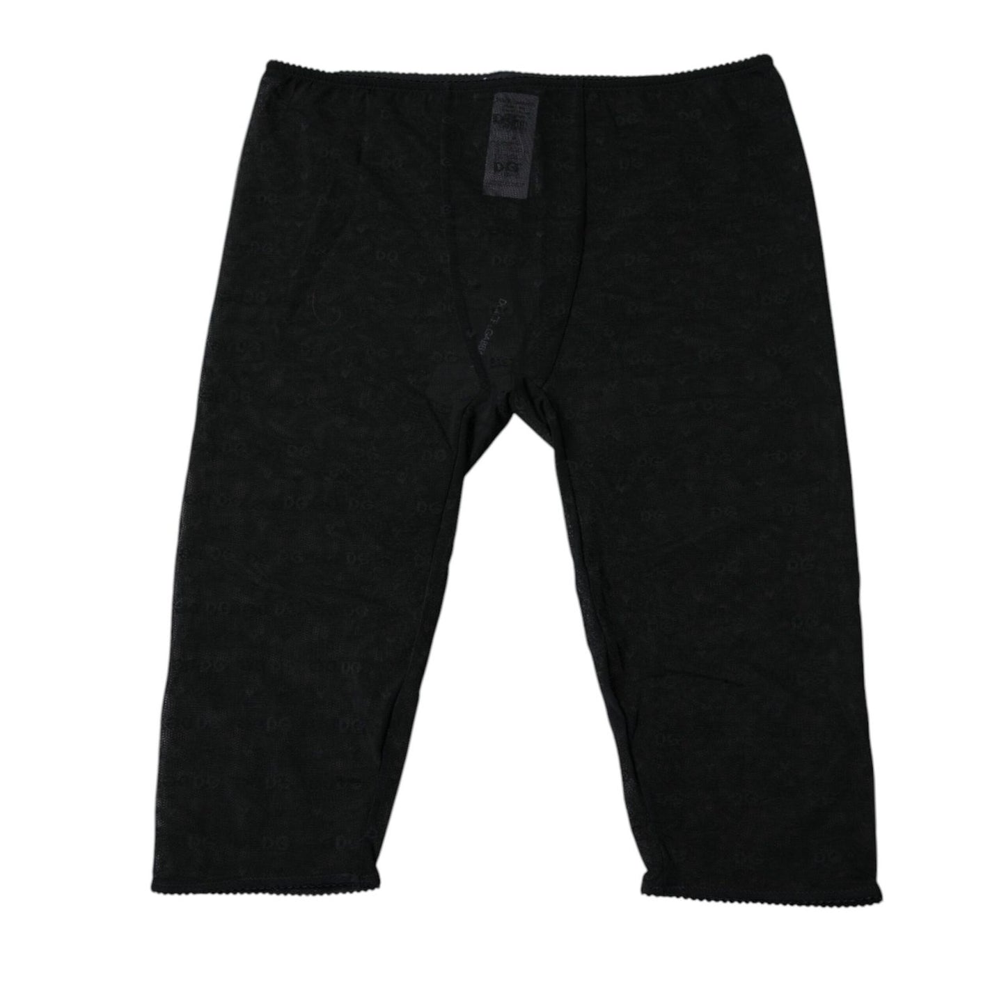 Dolce & Gabbana Black Logo Lace Lingerie Cropped Tight Underwear