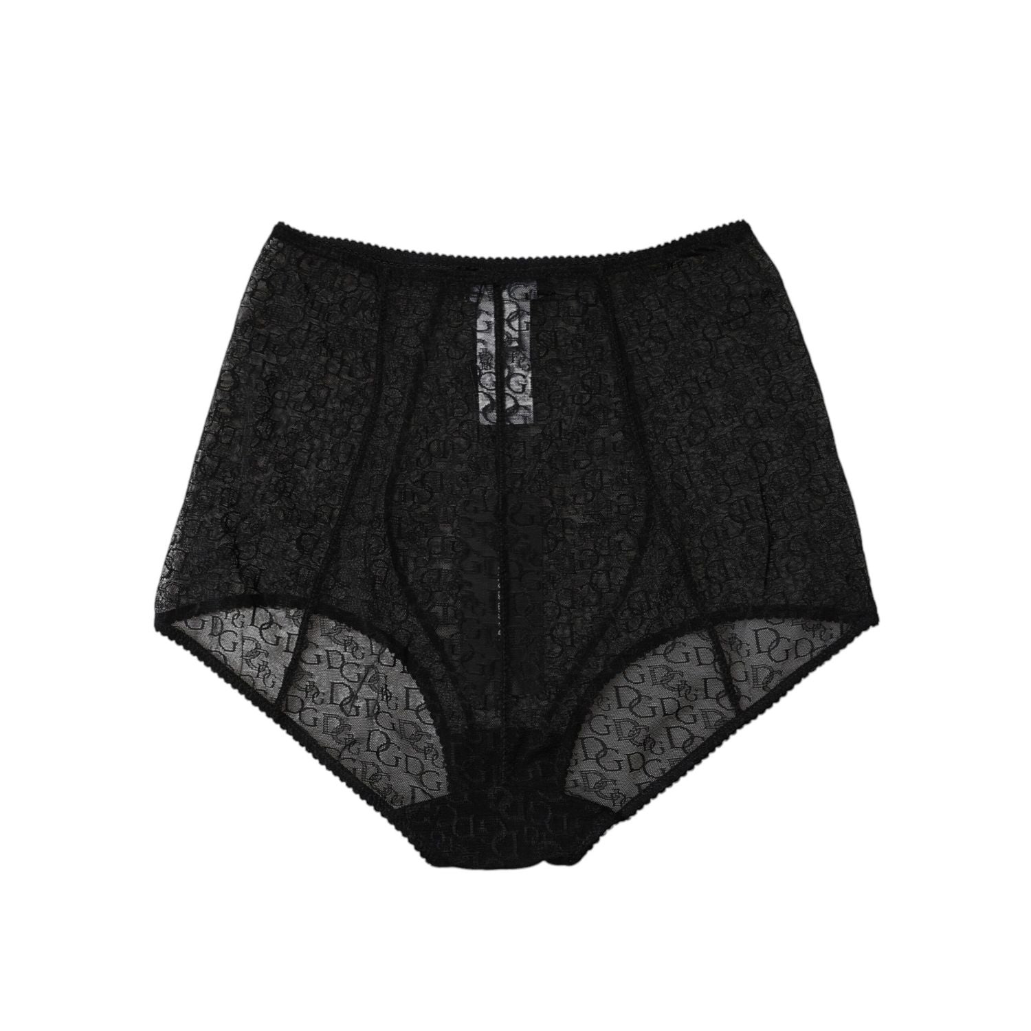 Dolce & Gabbana Black Logo Girdle High Waist Panty Underwear