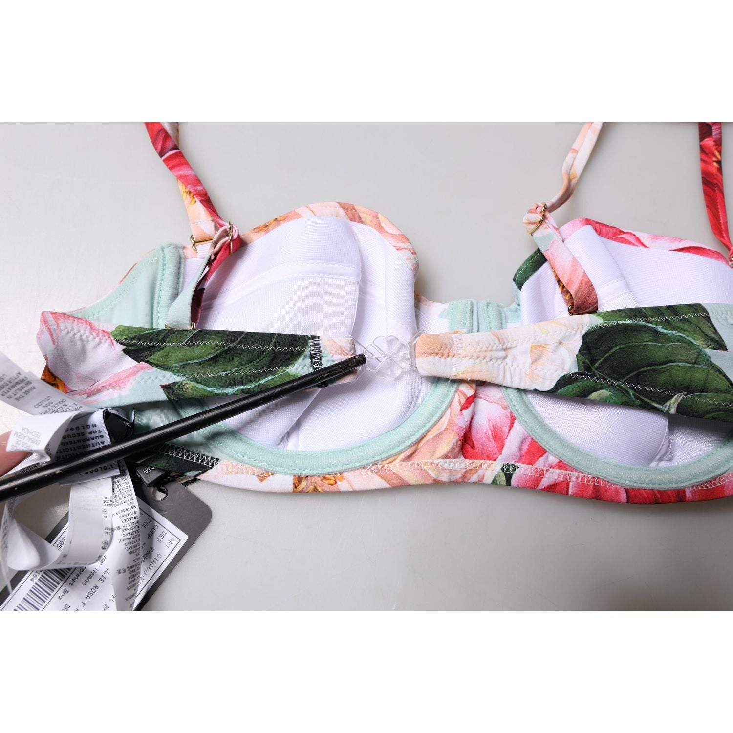 Dolce & Gabbana Multicolor Floral Padded Balconette Bra Underwear