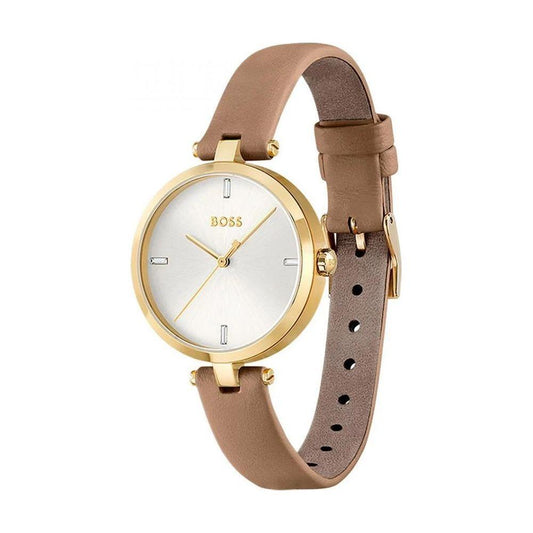 Hugo Boss Beige Leather Watch BO1502652AC