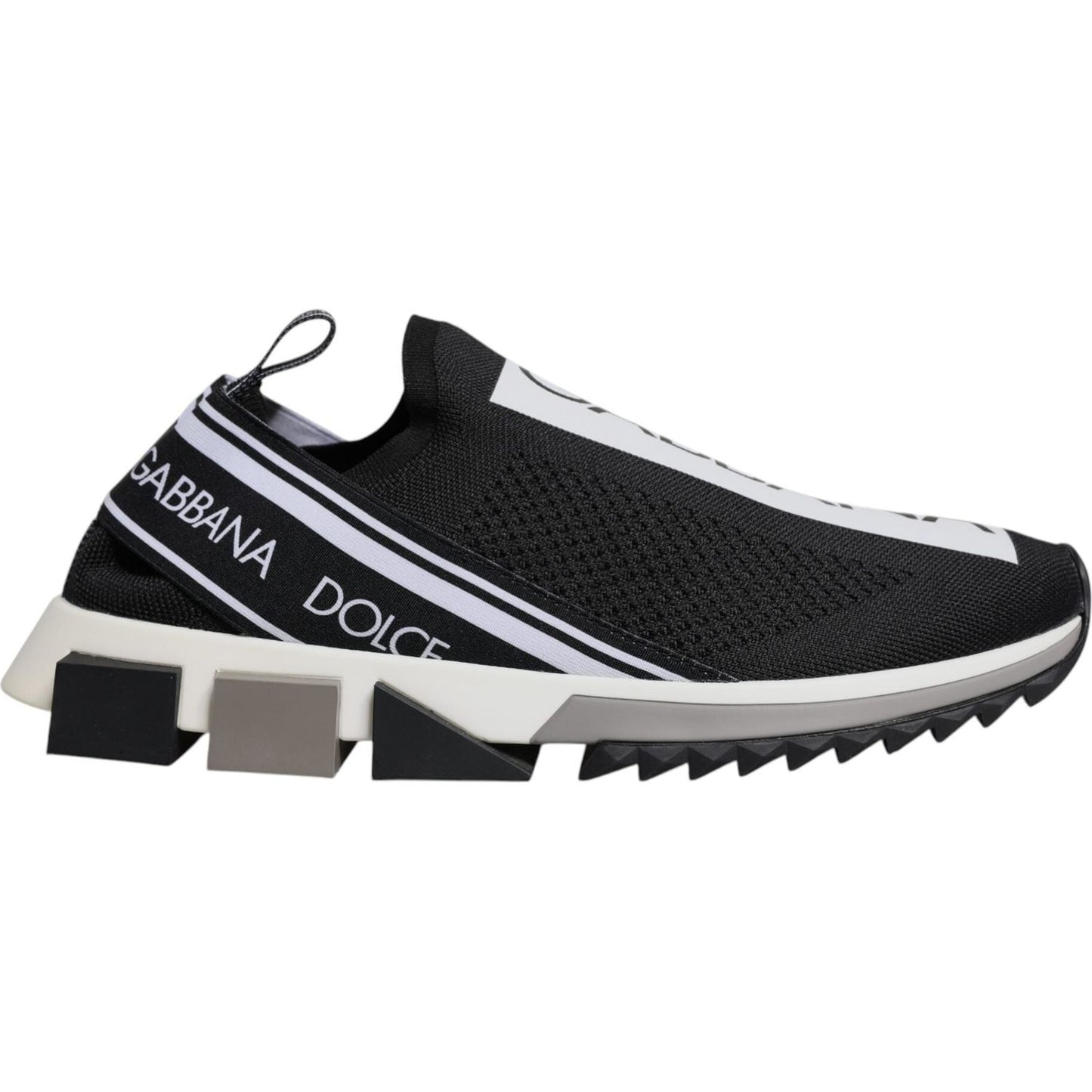 Dolce & Gabbana Black White Slip On Sorrento Sneakers Shoes