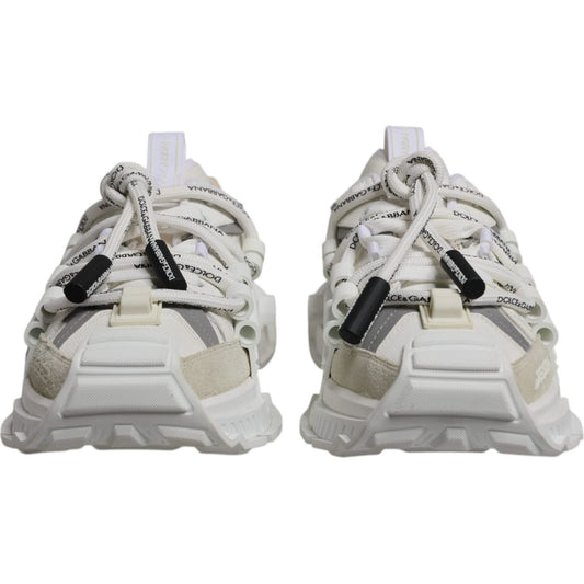 Dolce & Gabbana White Nylon Low Top Space Sneakers Shoes MV7187-42.5